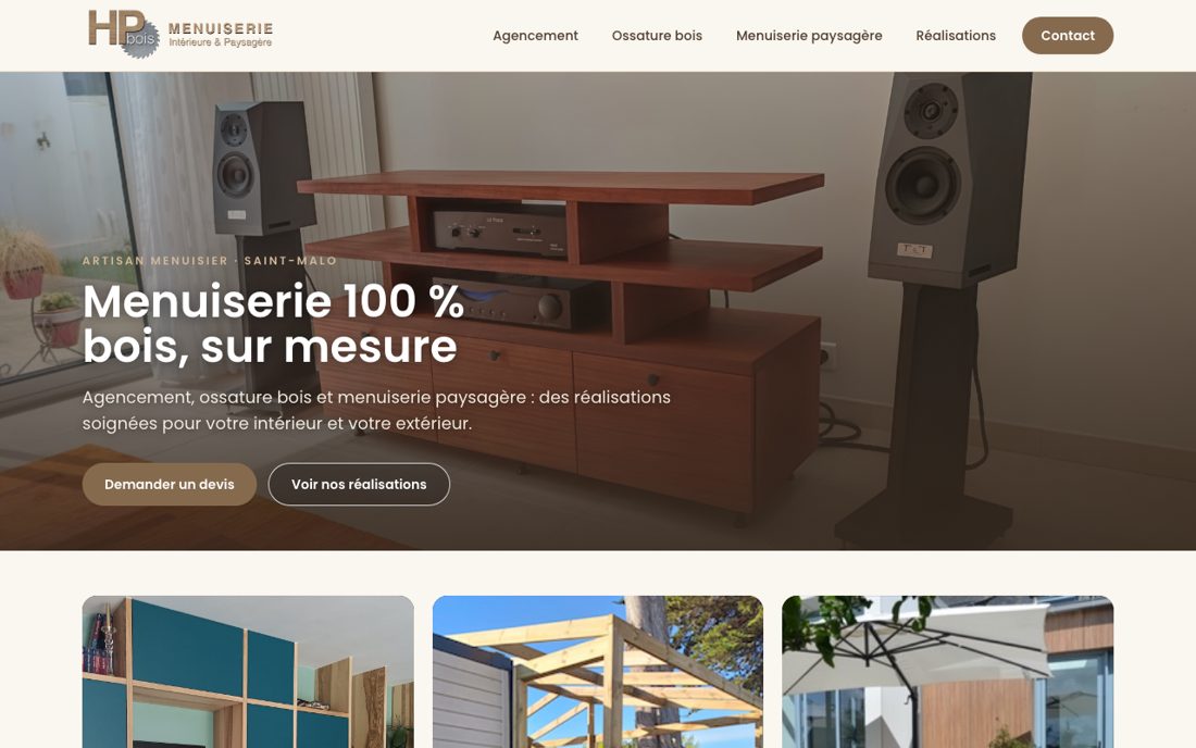 Site vitrine HP Bois